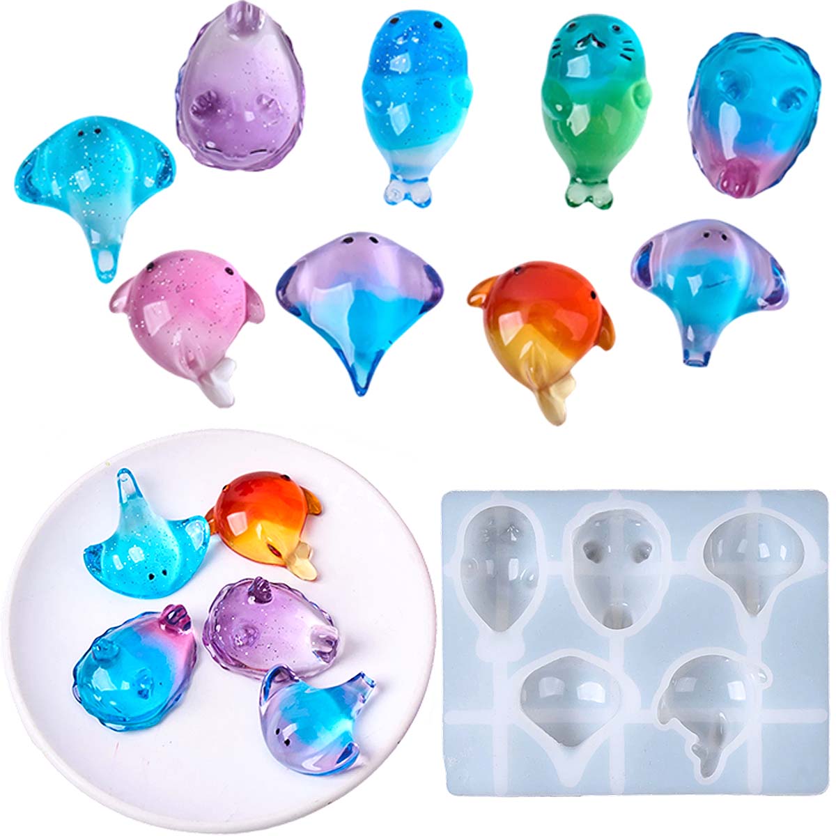 Soap Making Ins - 3D 힐링 귀여운 만타 가오리 실리콘