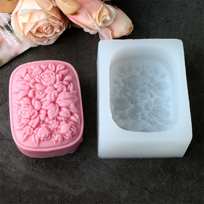 정사각형 꽃무늬 실리콘 비누 몰드 (장미와 가드니아 패 - Soap Making Gifts 리뷰 및 가격